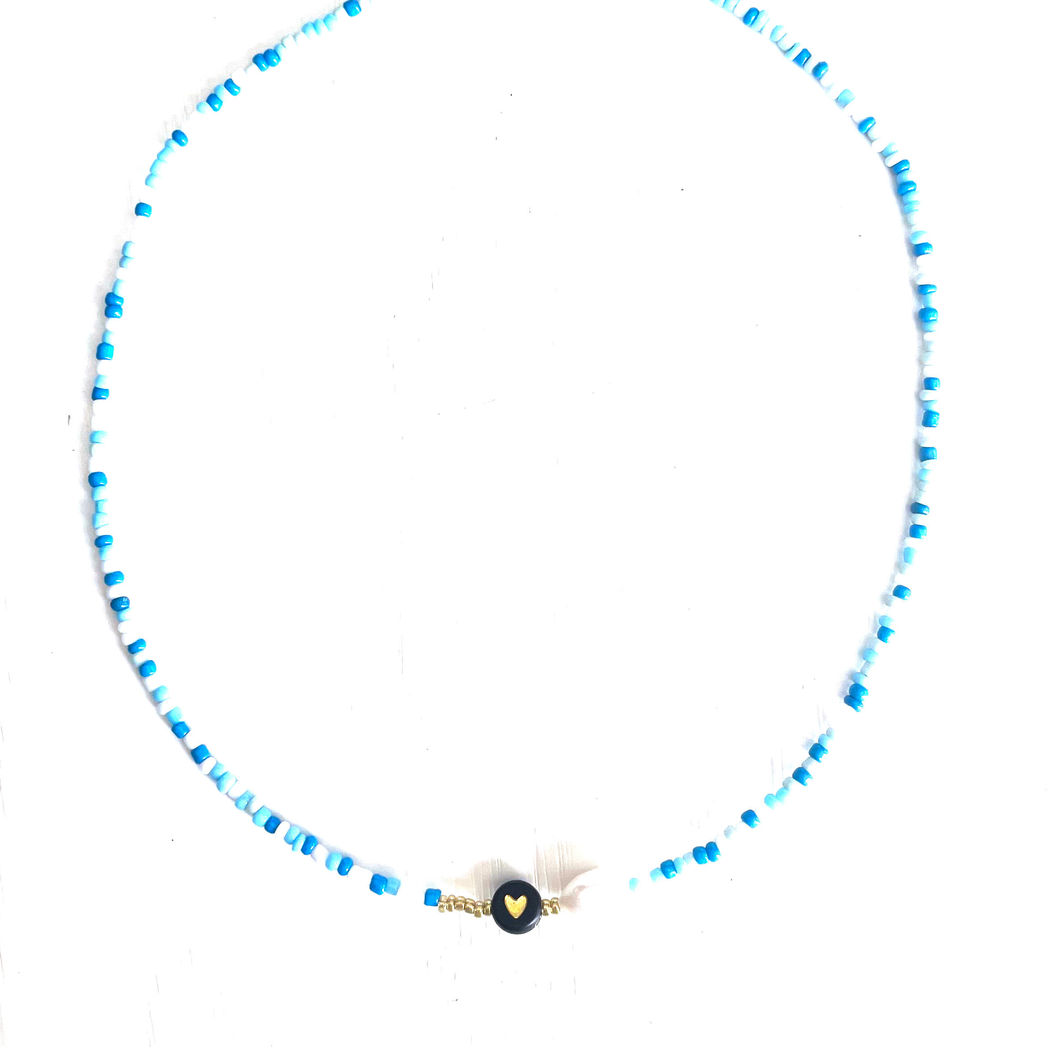 Multicolour blue heart necklace