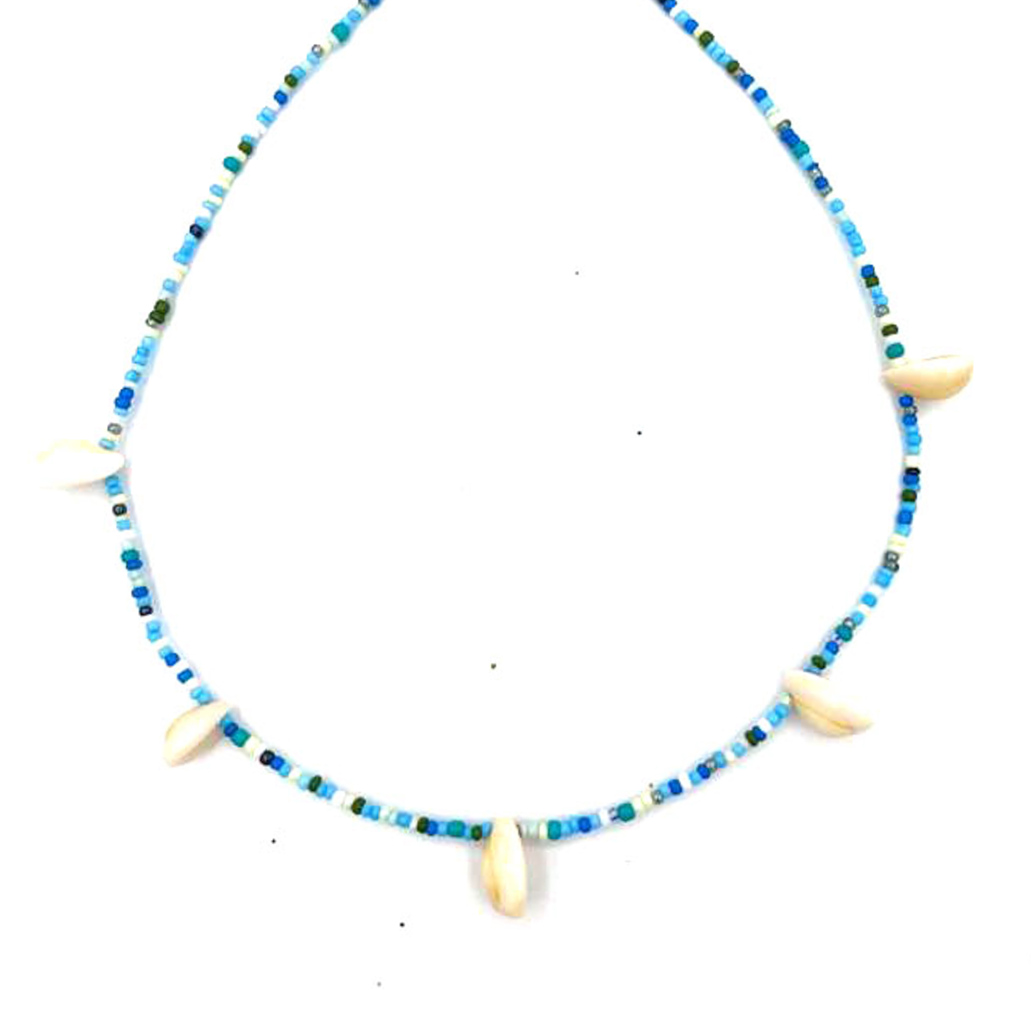 Blue sea shell necklace