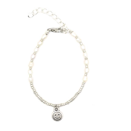 Pearl silver smile bracelet