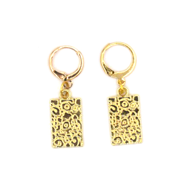 Gold panter coin earrings