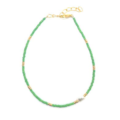 Green pearl anklet